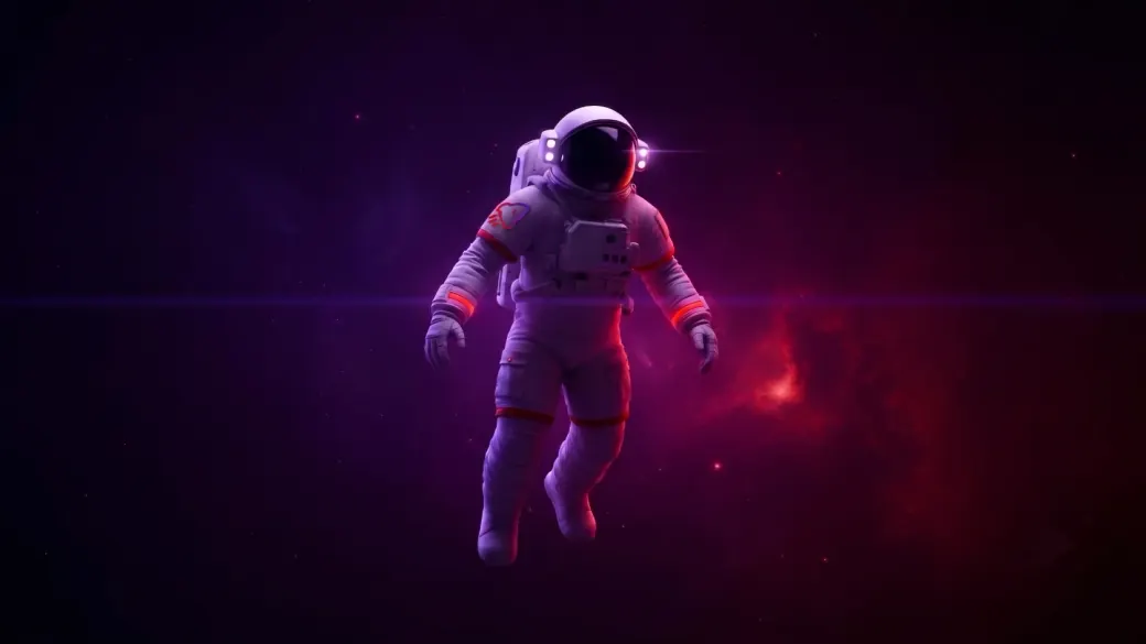 Astronauta flotando en el espacio, imagen de marca de Nave Espacial